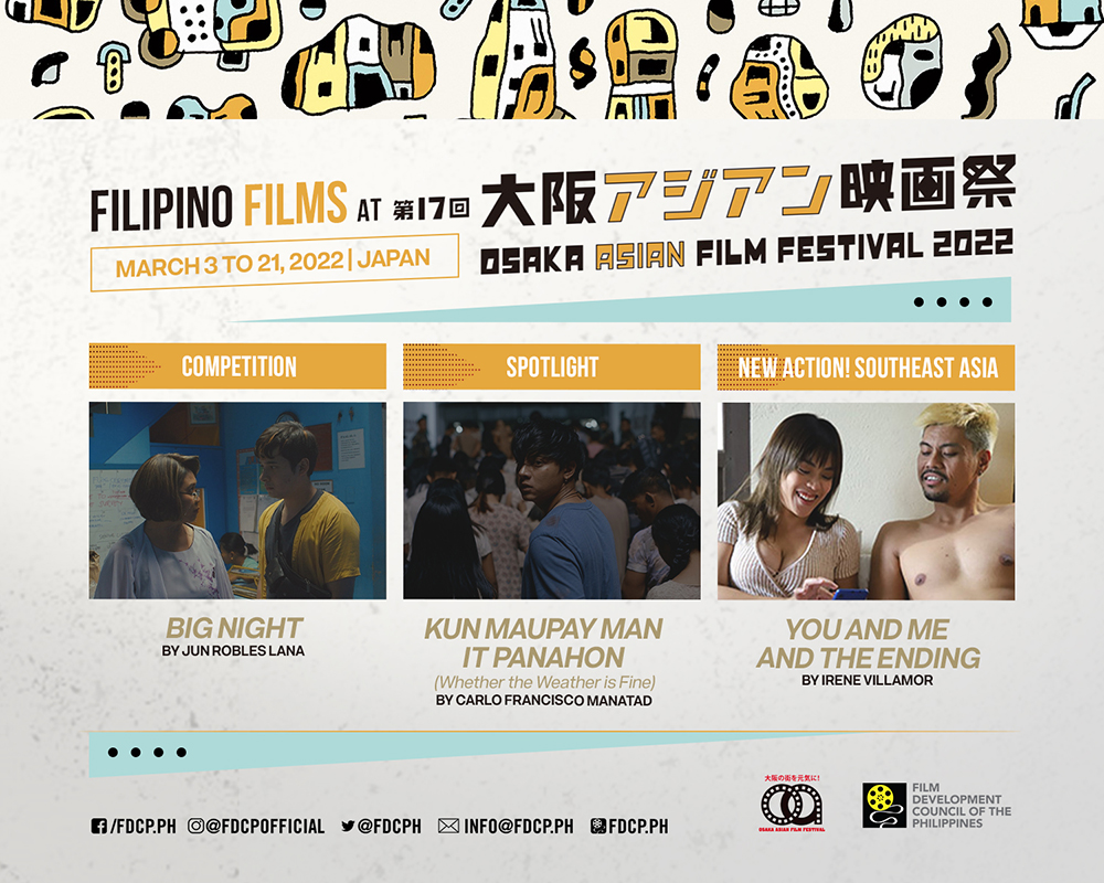 3 Filipino Films to Premiere in Osaka Asian Film Festival FDCP